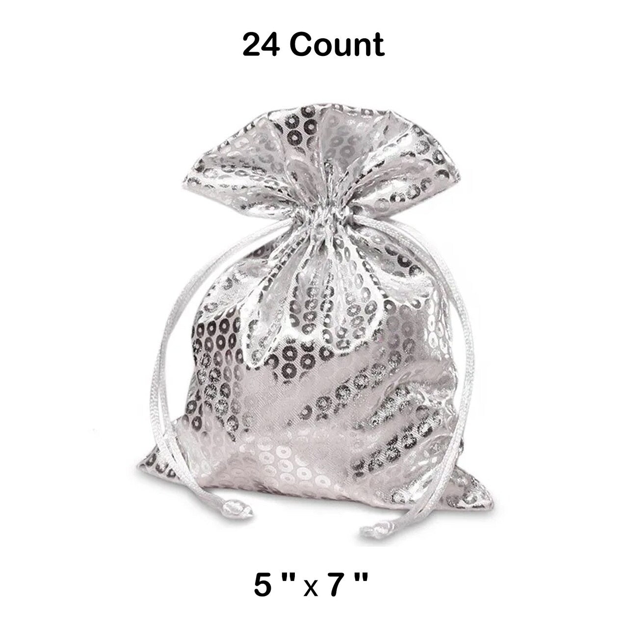 Faux Sequin Printed Satin Bags 5 '' x 7 '' 12 EACH / PACKAGE