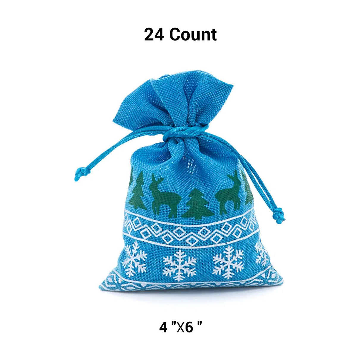 Christmas Gift Bags 4” x 6” Faux Linen Style