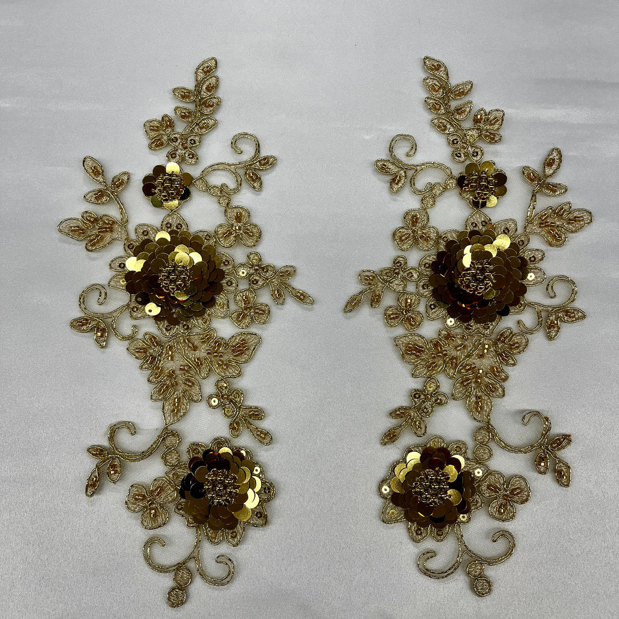 Beaded Floral Lace Applique