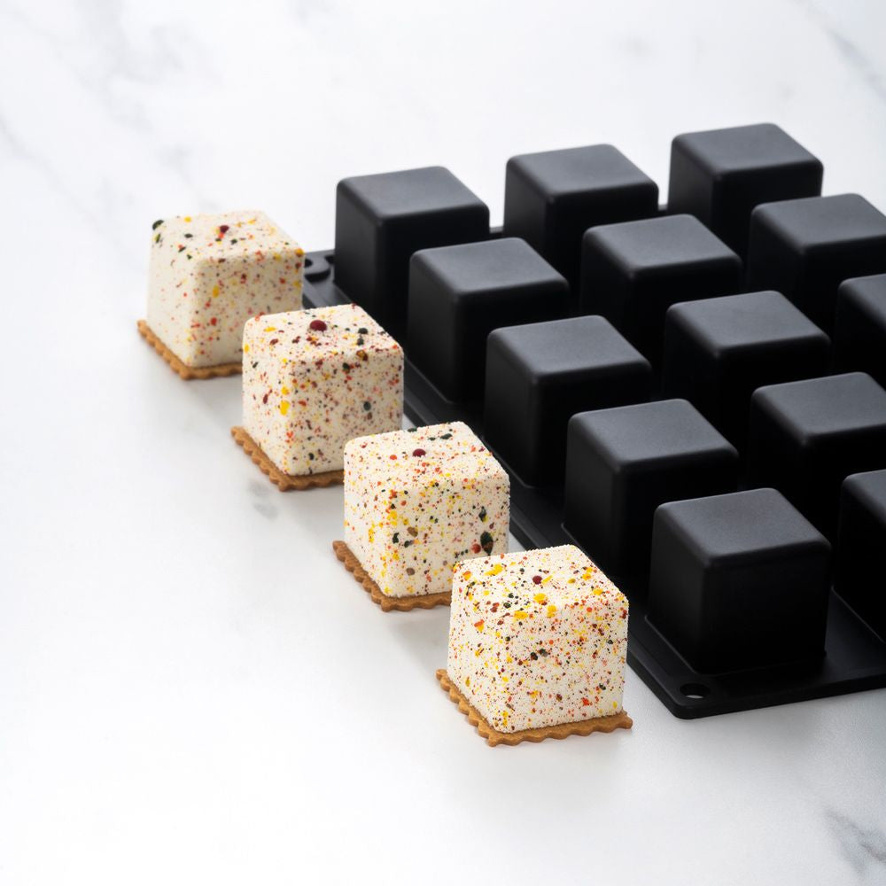 Pavoni Pavoflex PX3220 TEATIME CUBE40 Silicone Mold, 15 Cavities