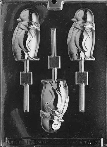 Penguin with Scarf Lolly Chocolate Mold