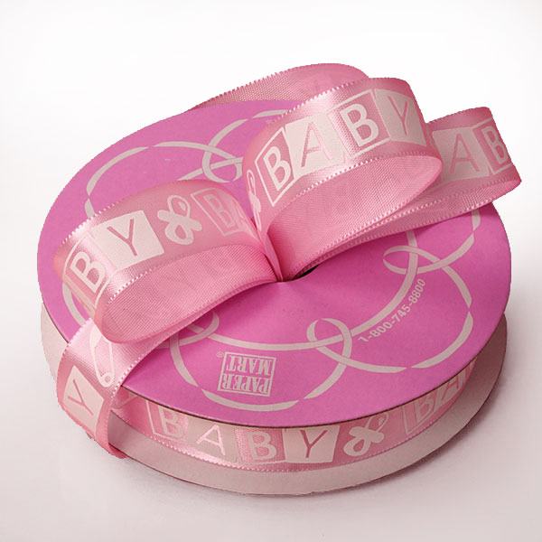Baby Satin Ribbon 5/8 '' X 25 yd Pink Color 1 / ROLL