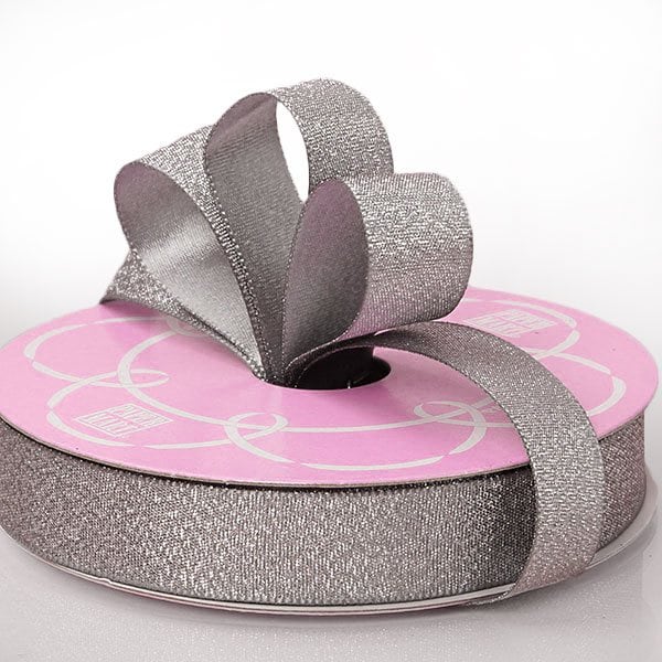 Shining Sand Satin Ribbon 5/8 '' X 25 yd - Silver Color 1 / ROLL