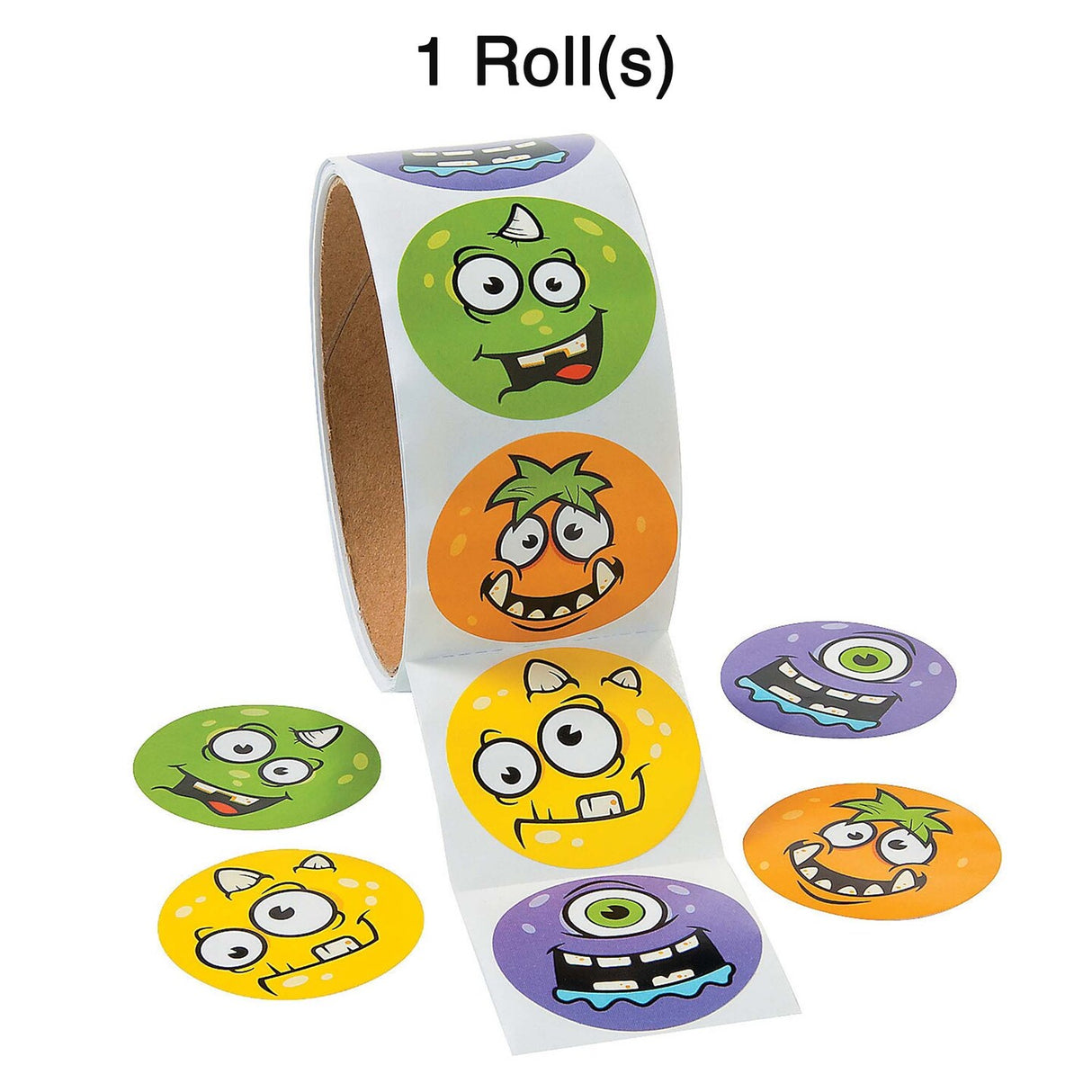 Monster Face Sticker Roll 100 Pc.