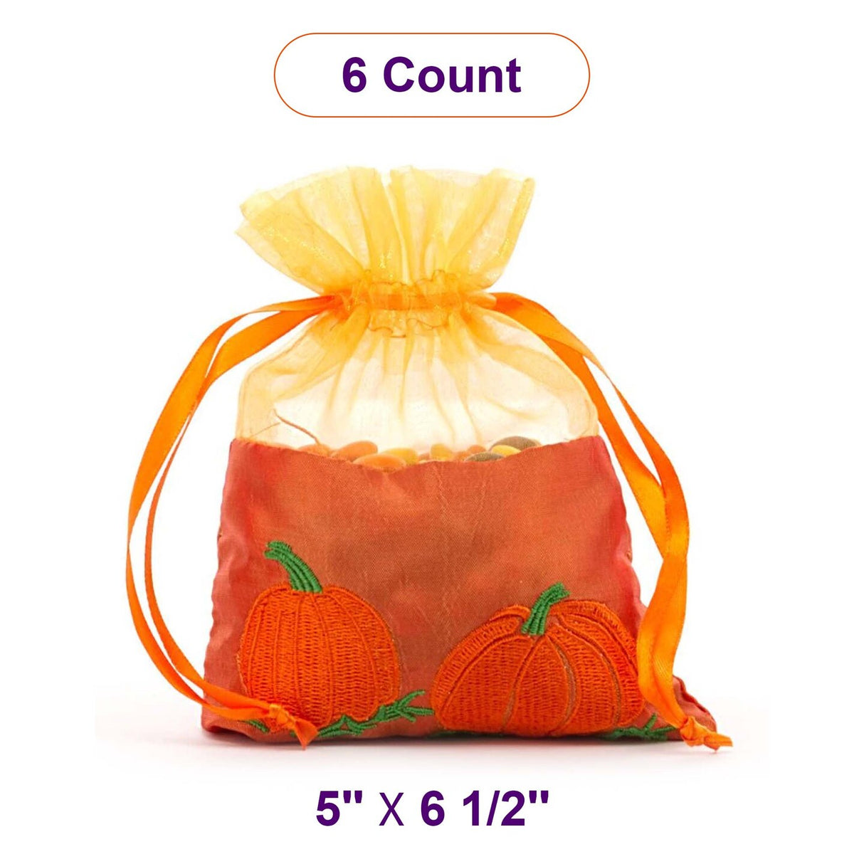 Pumpkin Taffeta Bag 5" x 6.5" Elegant Gift Wrap