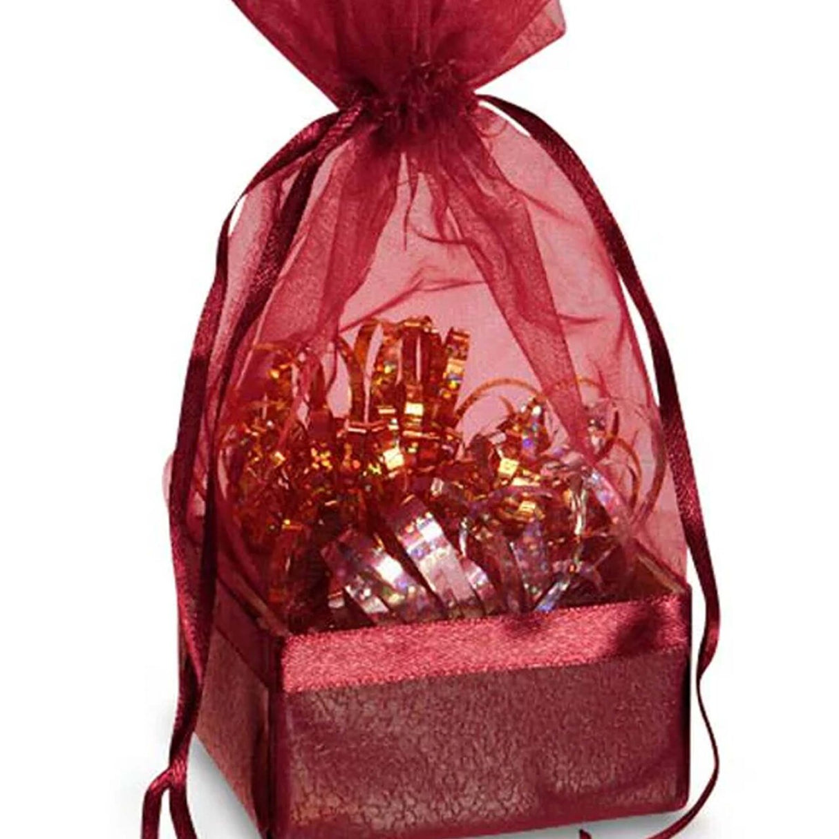 Box On The Bottom Organza Bags 2 1/2'' x 2 7/8'' x 6 1/2'' Party