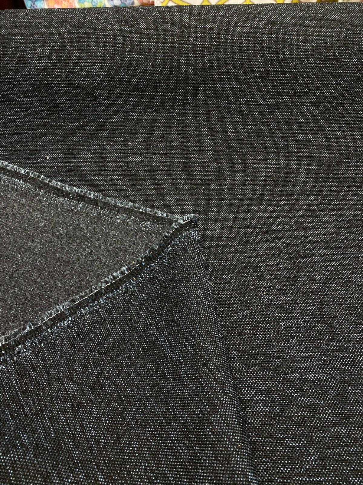 Texture Midnight Olefin Fabric - Dark Navy Mixed With Black Texture, Railroaded (1 Yard)