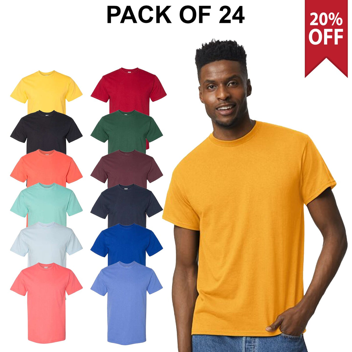 24 Pack: DryBlend Crewneck Short Sleeve T-Shirt