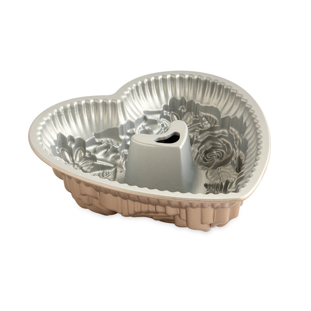 Nordic Ware Floral Heart Bundt Pan, 6 Cup