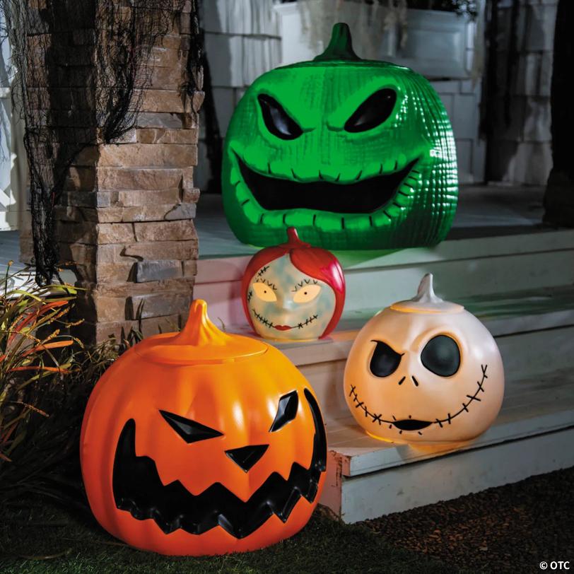 49" Light-Up The Nightmare Before Christmas™ Character Pumpkin Stack Halloween Decoration