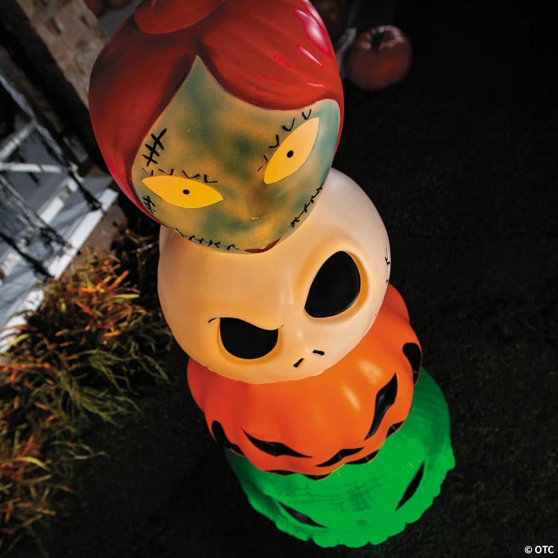 49" Light-Up The Nightmare Before Christmas™ Character Pumpkin Stack Halloween Decoration