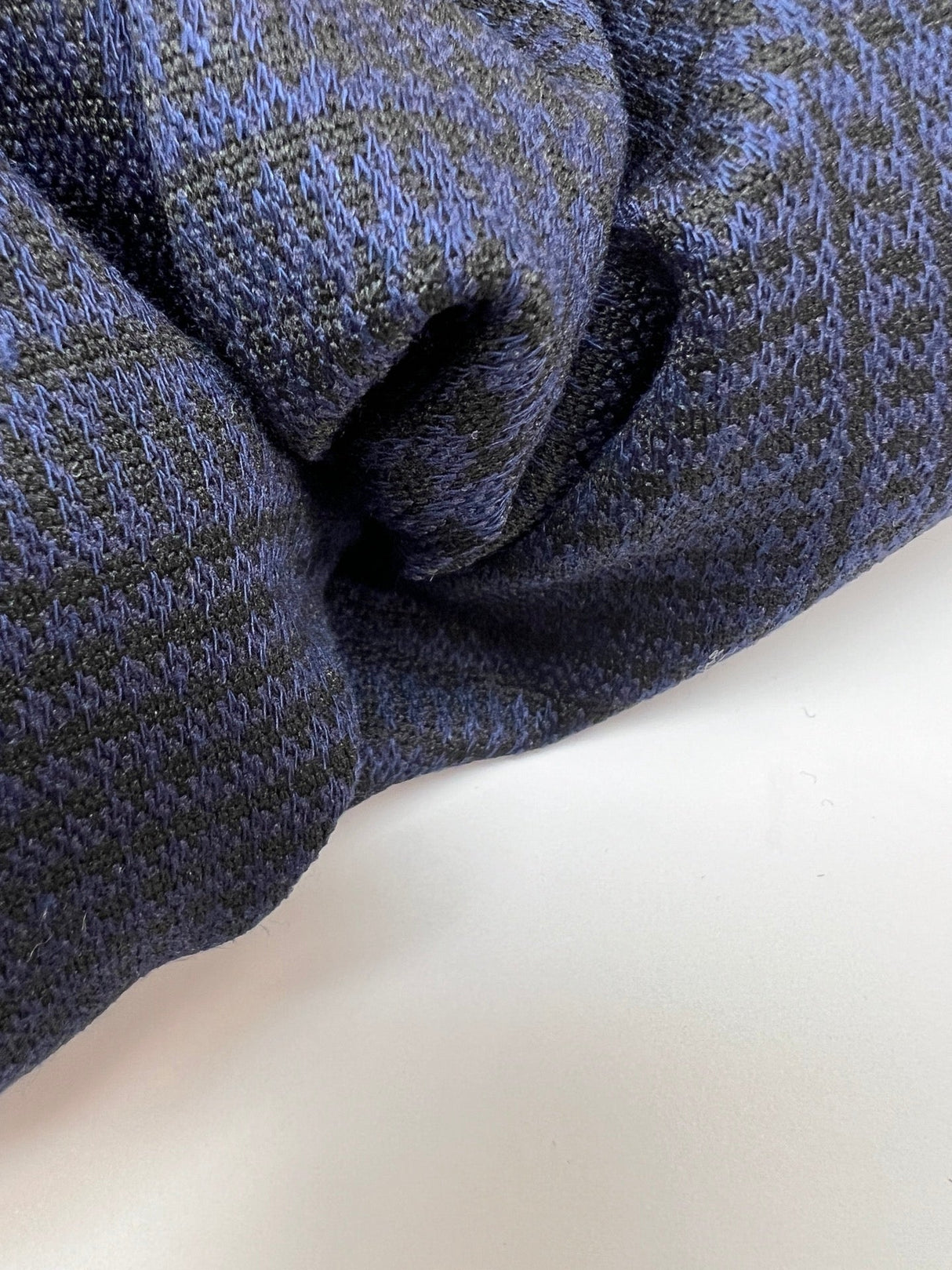 Viscose Blend Knit Checked Blue-Black