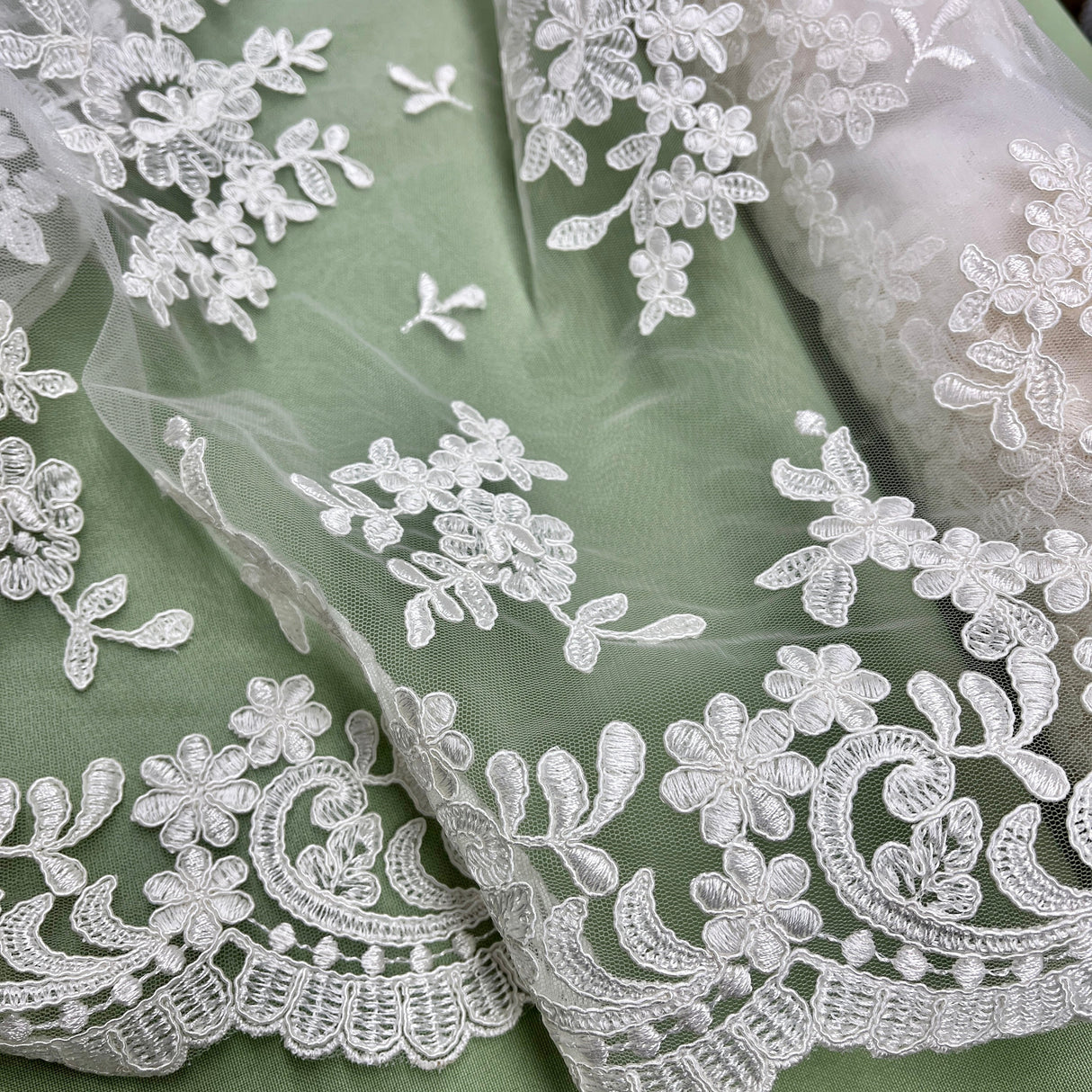 Embroidered Lace Net Mesh Bridal Fabric