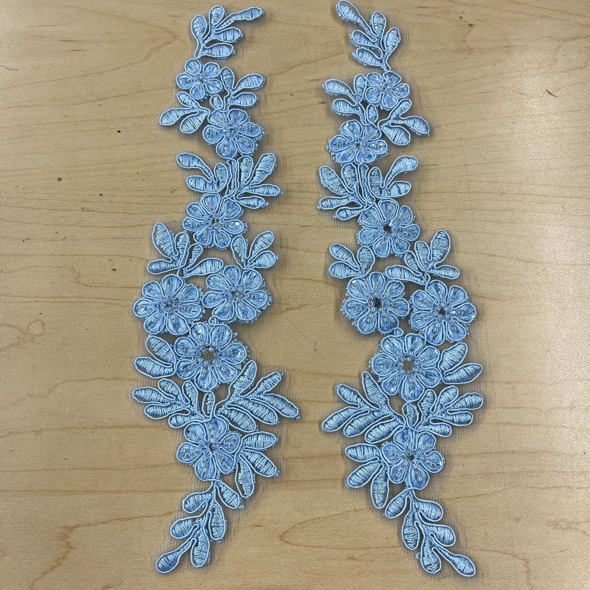 Beaded Corded Floral Lace Applique