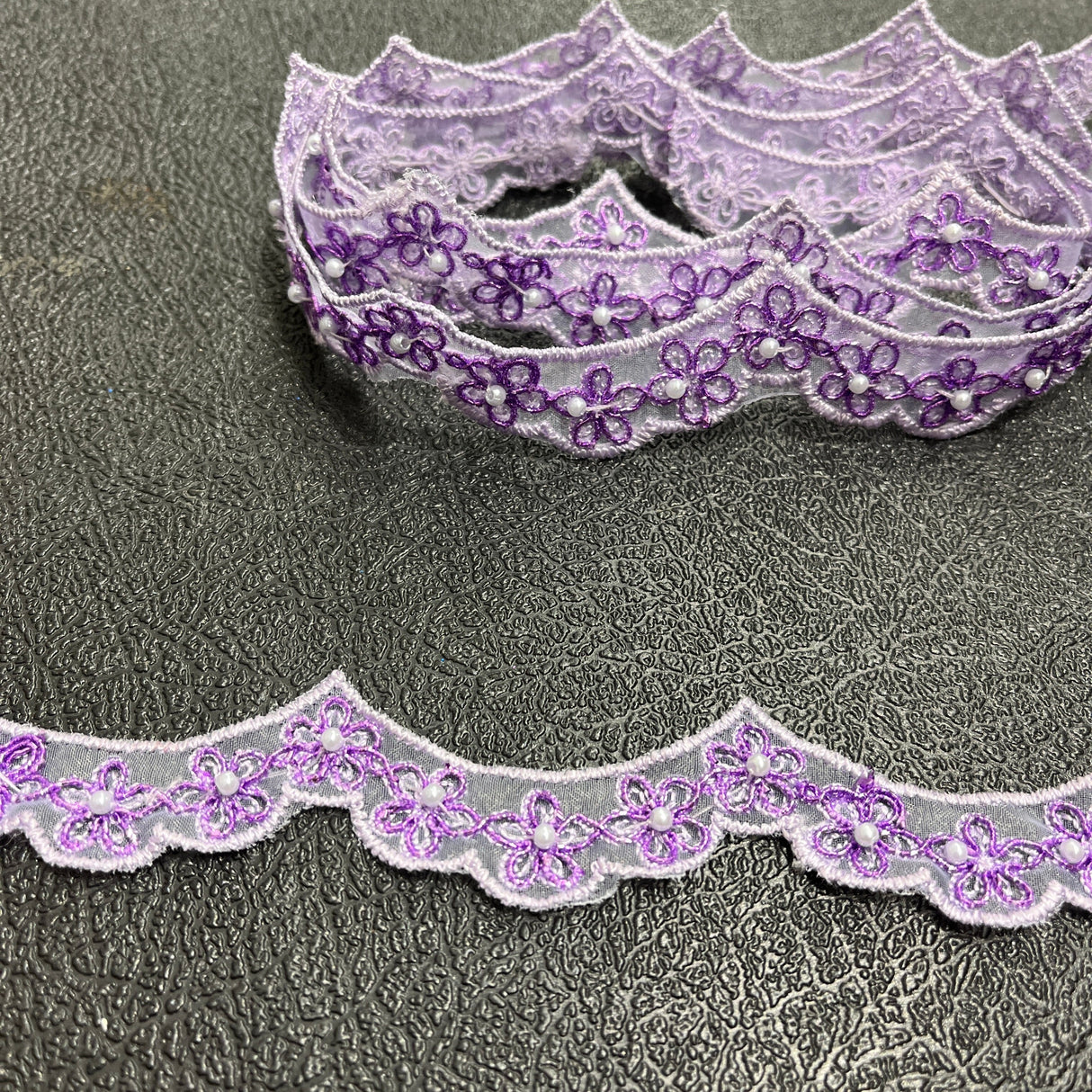 Beaded Corded Lace Trim
