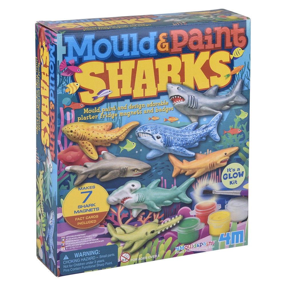 Glow-In-The-Dark Sharks Mould & Paint Kit