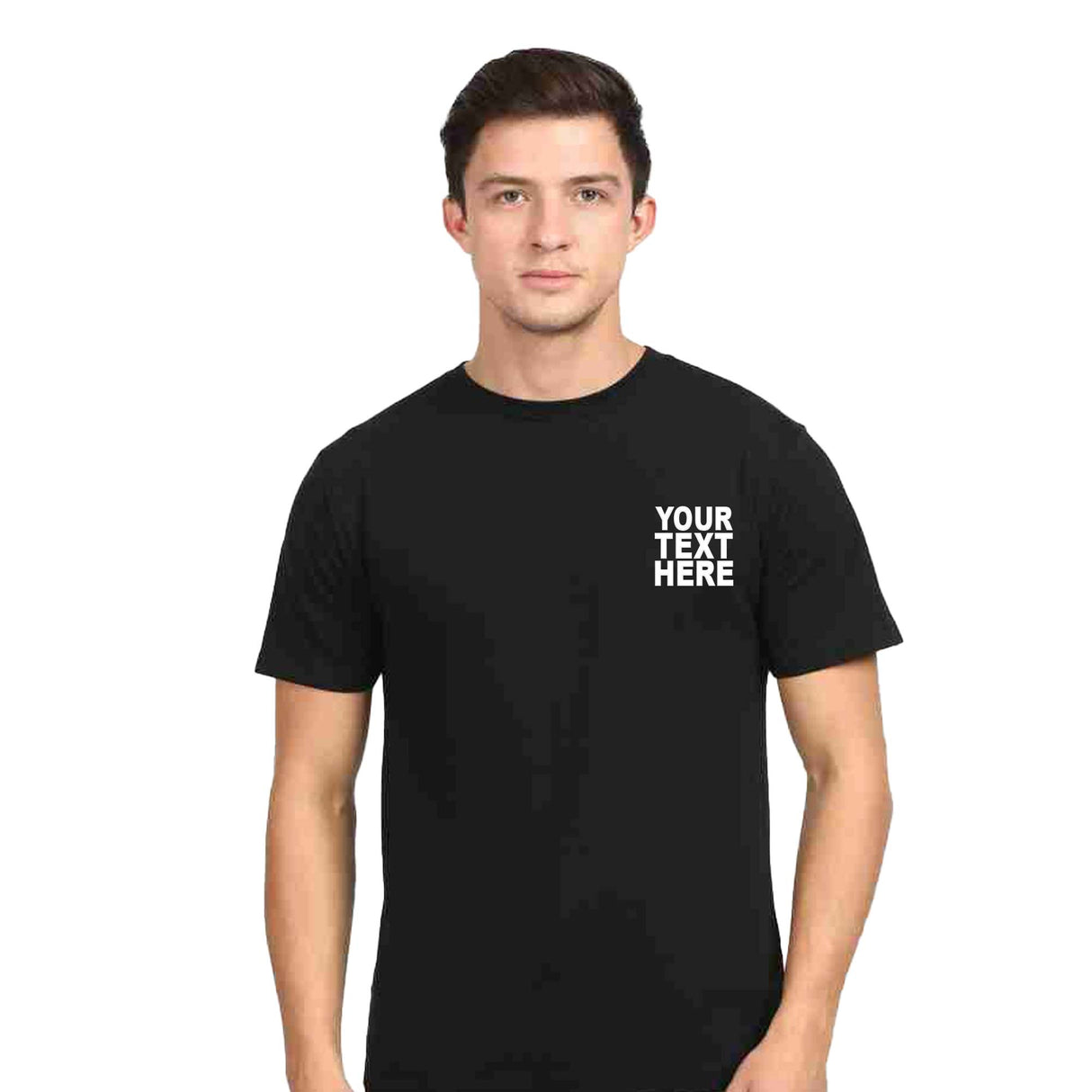 Pack: 12 Fast Custom T-Shirts – Print Your Own Text, Image, or Logo on Both Sides (Black)