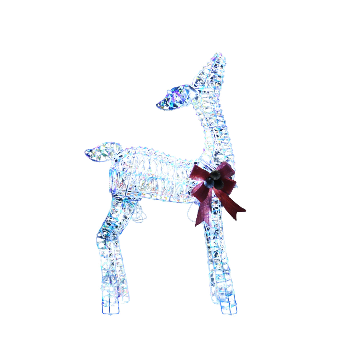 PVC Iridescent Striped Braided Reindeer Set of 3 LED Holiday Decoration 26.97 x 16.14 x 11.22 Inch