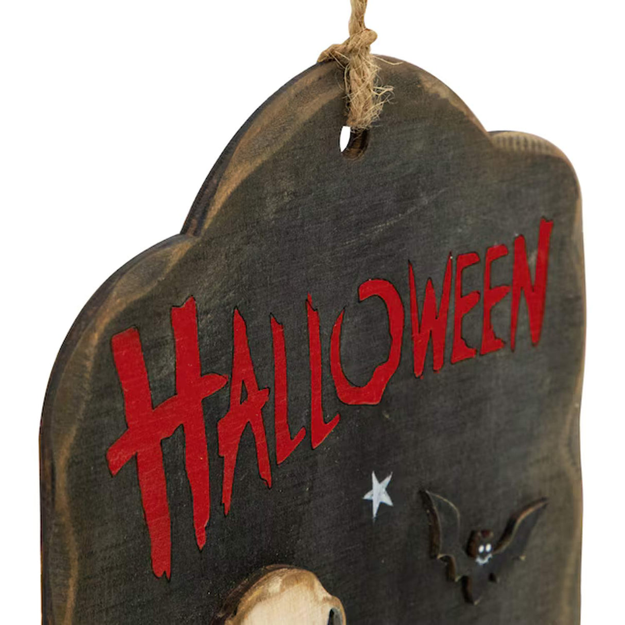 9.75 Inches Hanging Jacko Lantern Skeleton Halloween Wooden Sign