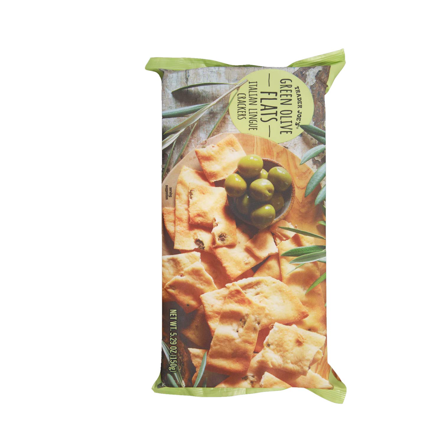 Green Olive Flats Italian Lingue Crackers 5.29 oz