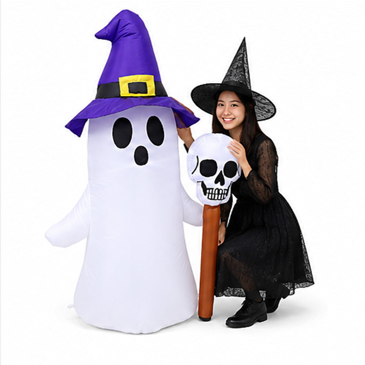 4FT White Ghost Halloween Inflatable Yard Decoration