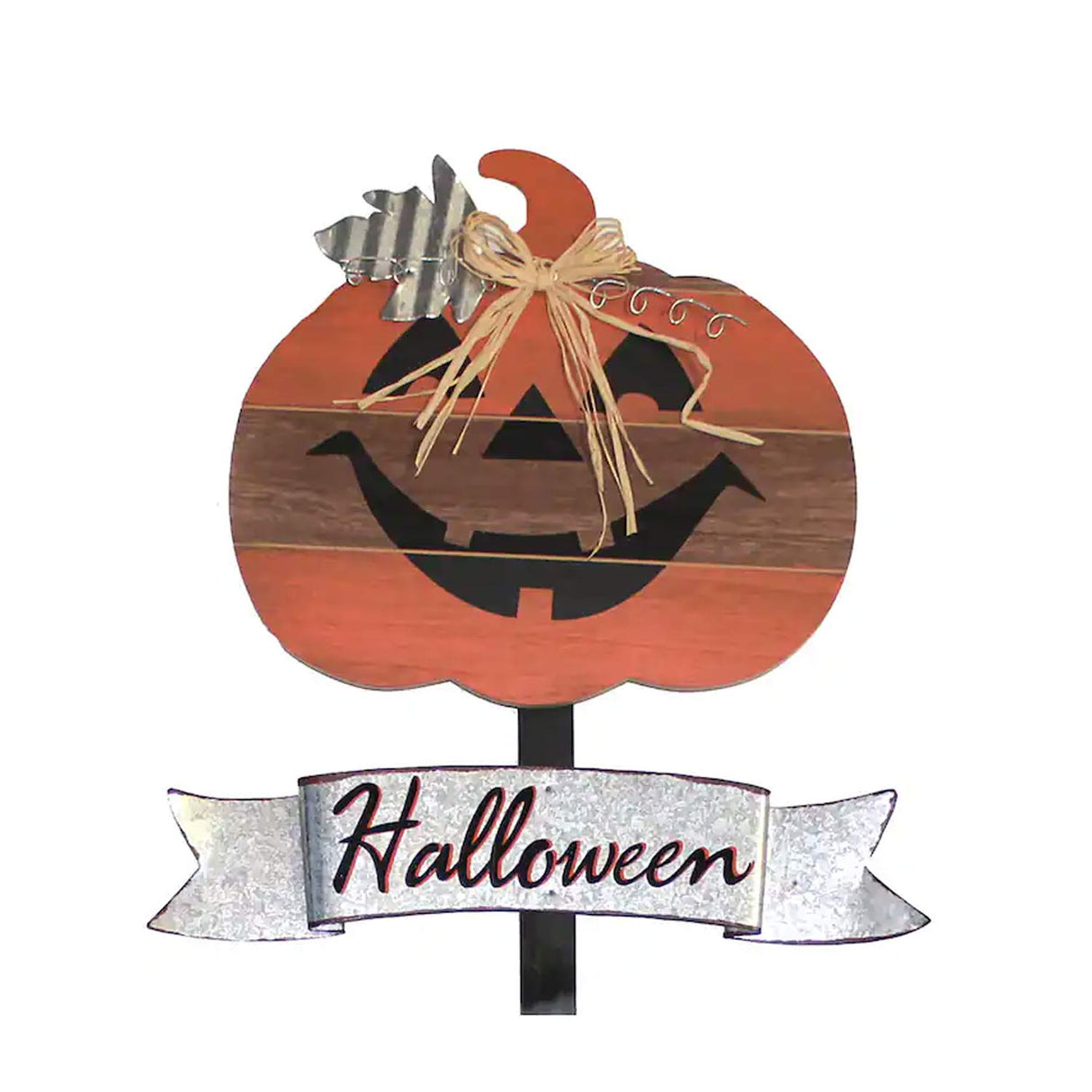 3 Feets Jacko Lantern Yard Decoration Wood Metal Straw