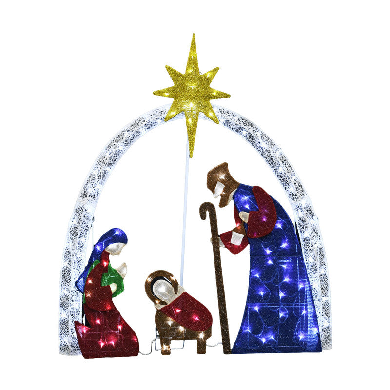 54 Inch Nativity Scene LED with White Lights Indoor Outdoor Christmas Decoration