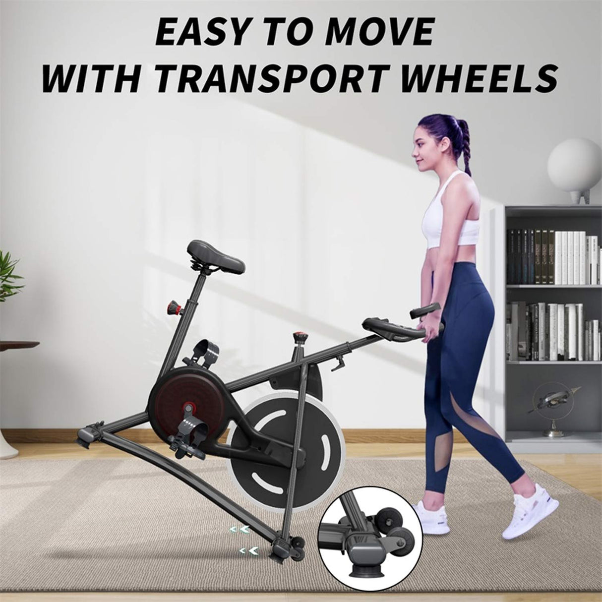 Exercise Bike for Home, Adjustable Stationary Indoor Cycling Bike with Digital Display & Smartphone Mount