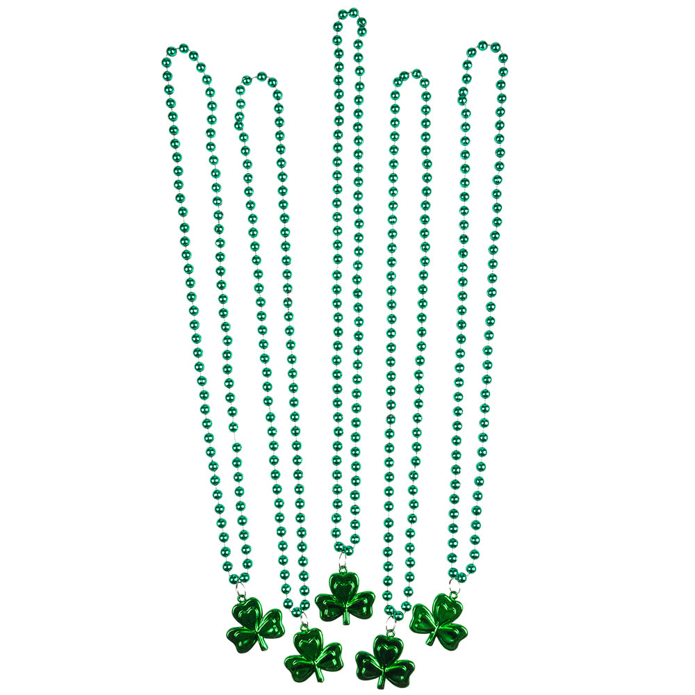 Shamrock Beaded Necklaces (1 DZ)