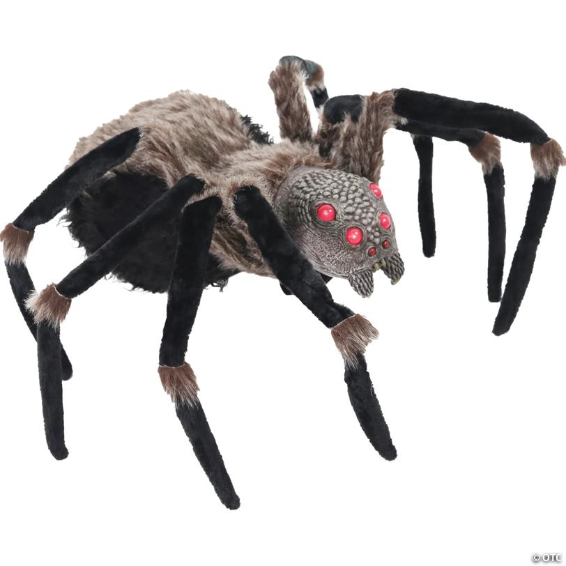 4 Ft. 6" Deluxe Light-Up Furry Spider Hanging Halloween Decoration