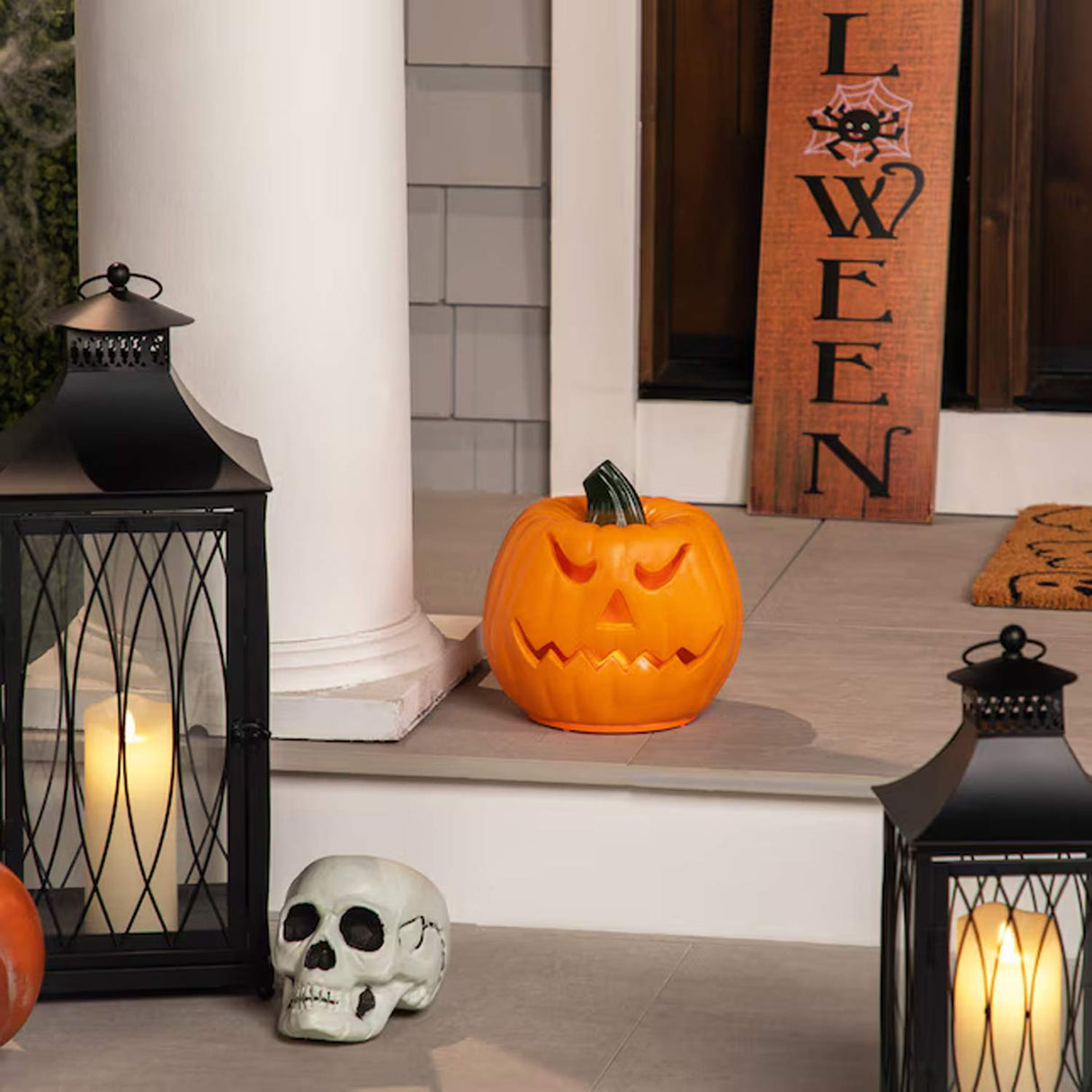 Northlight 9.75in Tabletop Lighted Jack-O-Lantern Window Cling Motion Activated Halloween Decor