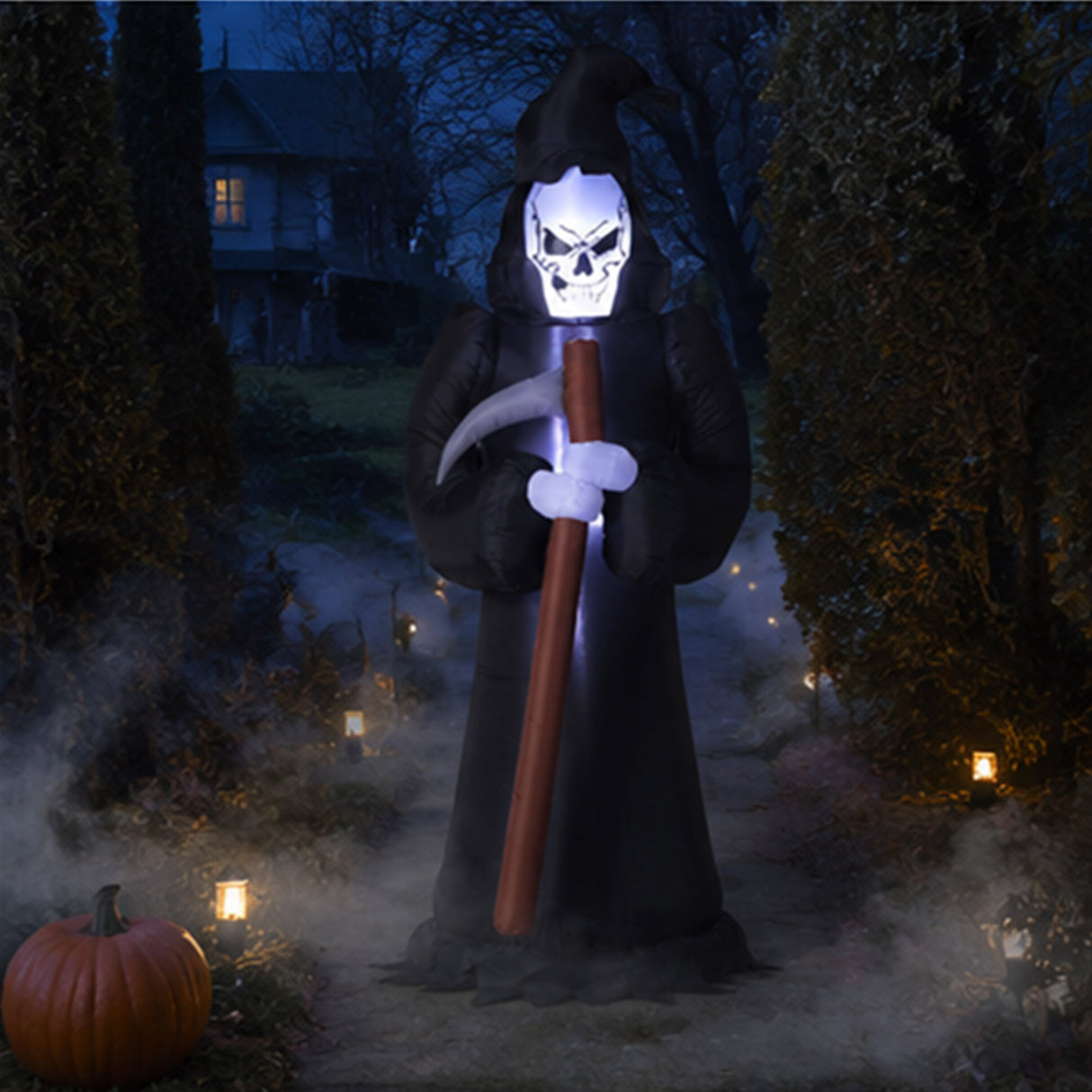 94.5" Inflatable Grim Reaper Halloween Yard Decor