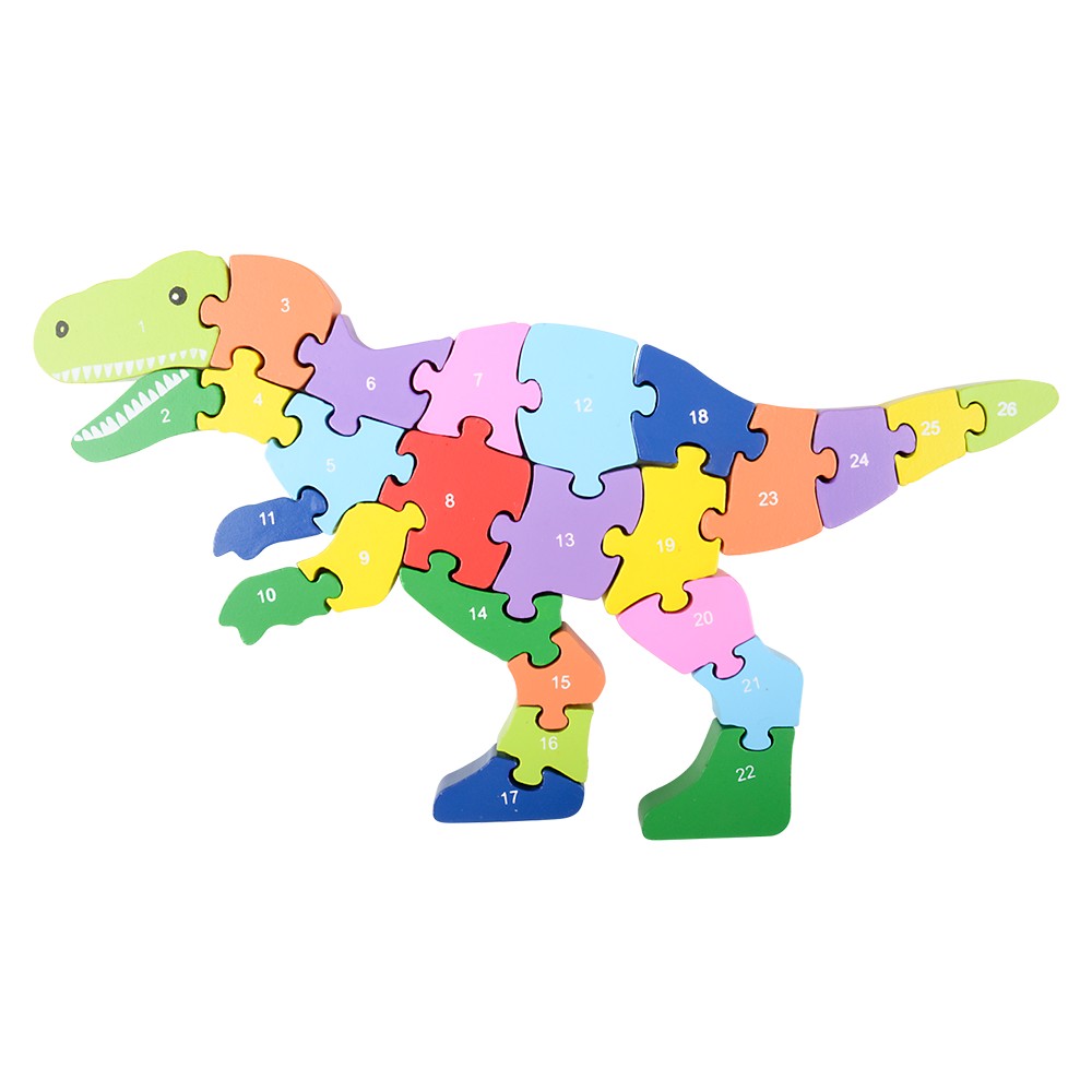 Wooden T-Rex Letter Puzzle (1 PC)