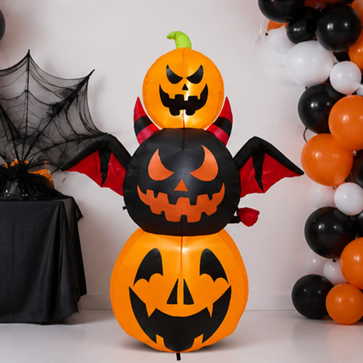 6FT Pumpkin Devil Halloween Decoration 3 Piece Set