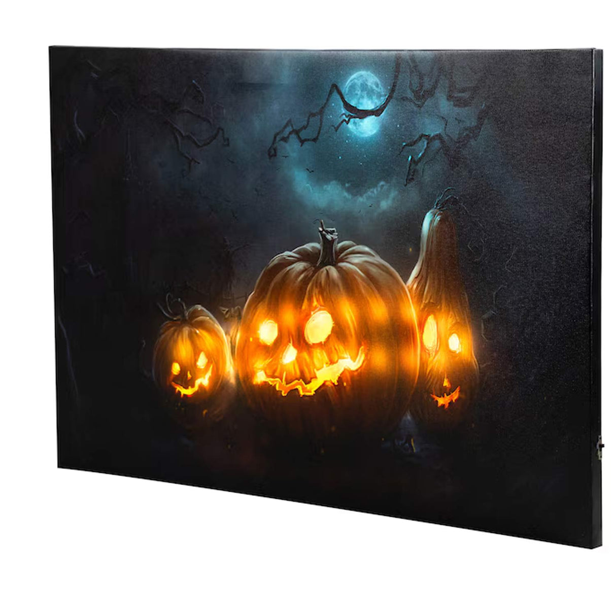 Northlight 15.75 Inches Hanging Lighted Jack-o-Lantern Halloween Wall Art