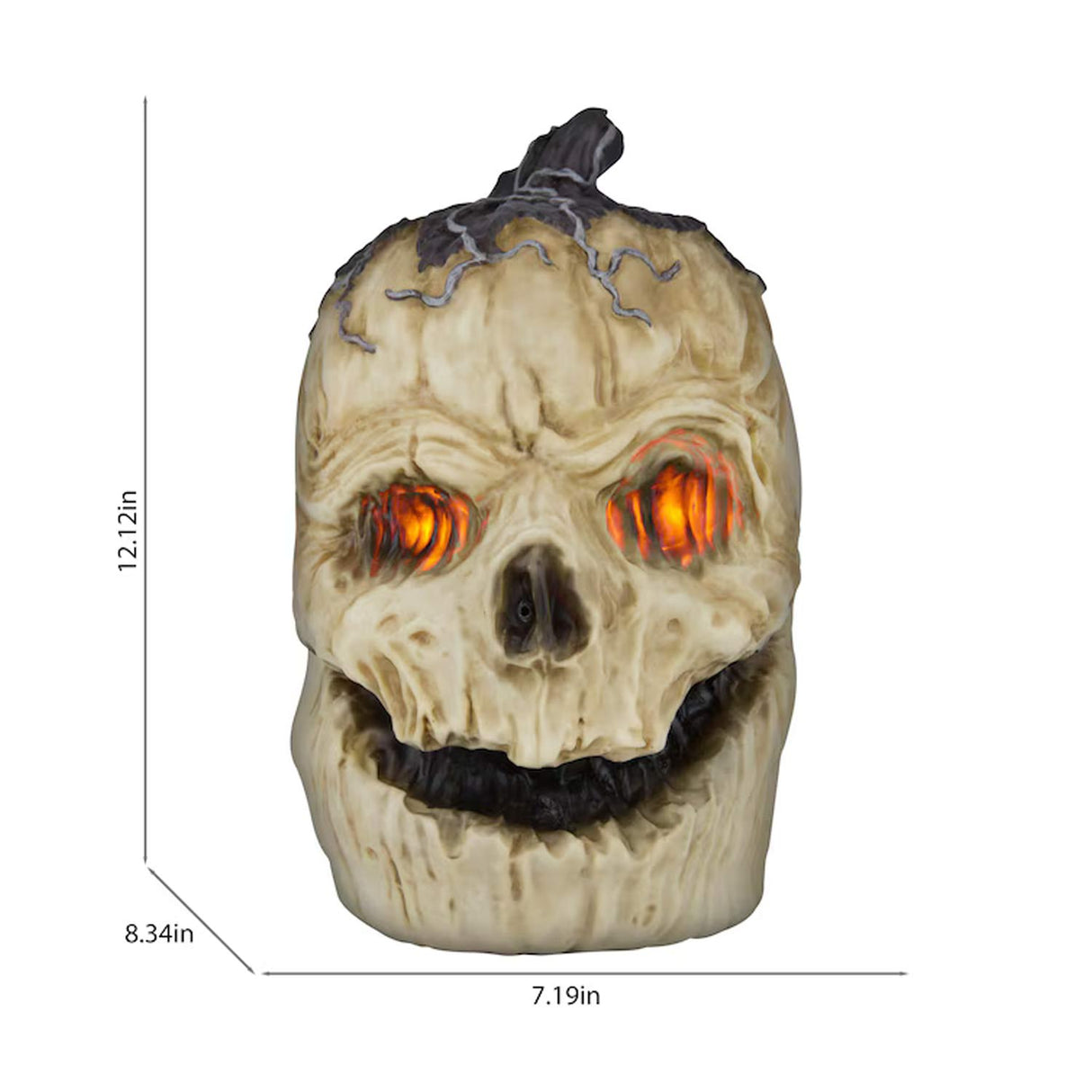 Haunted Living Lighted White Jack-O-Lantern Battery Operated Animated Halloween Decoration