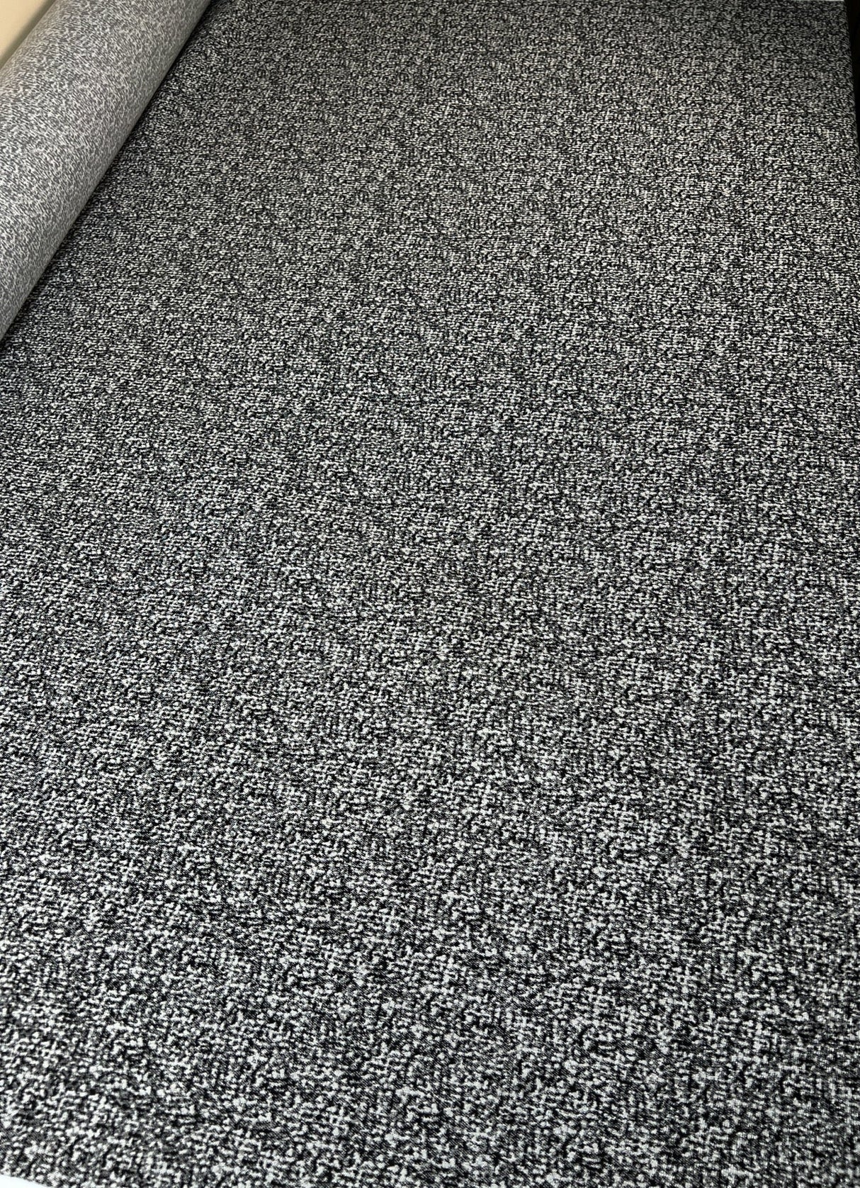 Cotton Tweed Lurex in Silver Black White