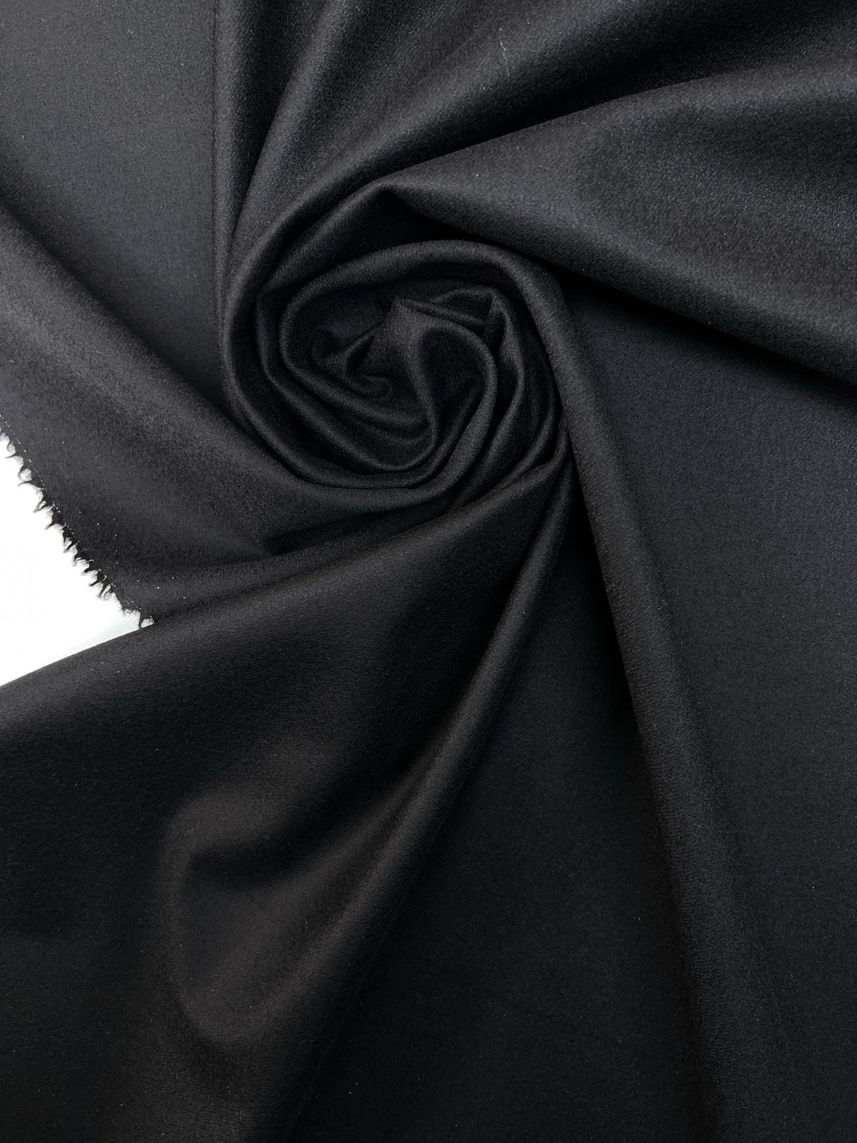 Wool Twill Black Fused Fabric