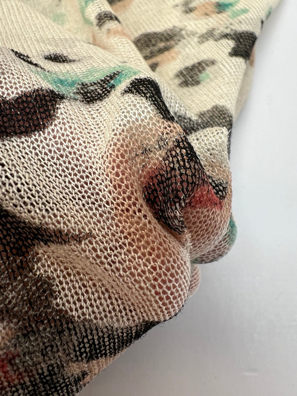 Cotton Knit Printed Brown Beige