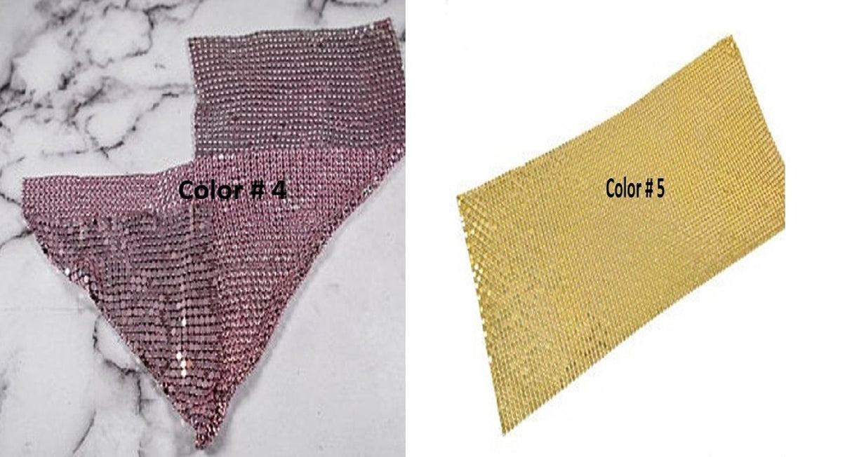 Metal Mesh Fabric Decorative Gold 11 x 5
