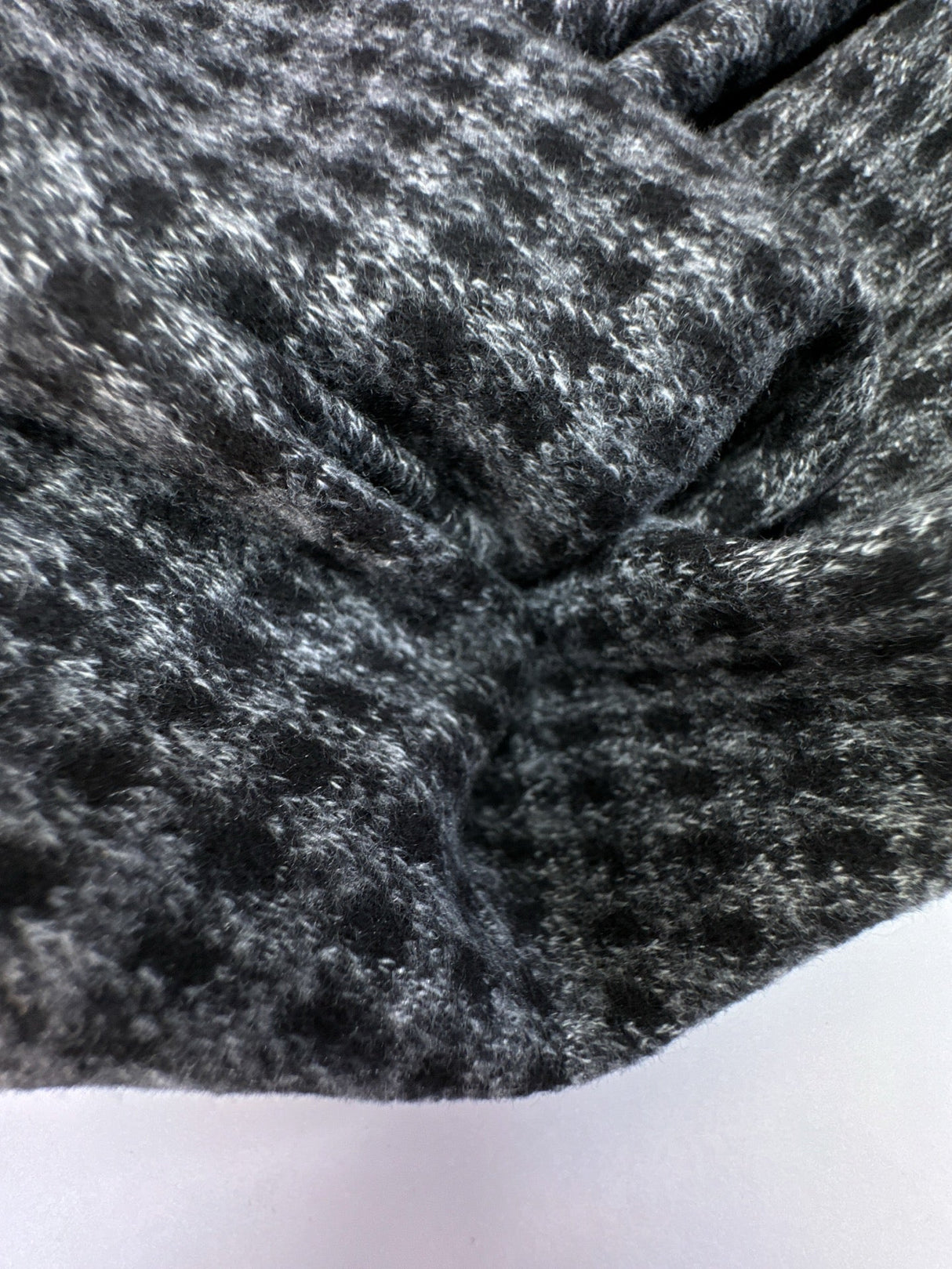 Acrylic Cotton Blend Jacquard Checked Gray Black