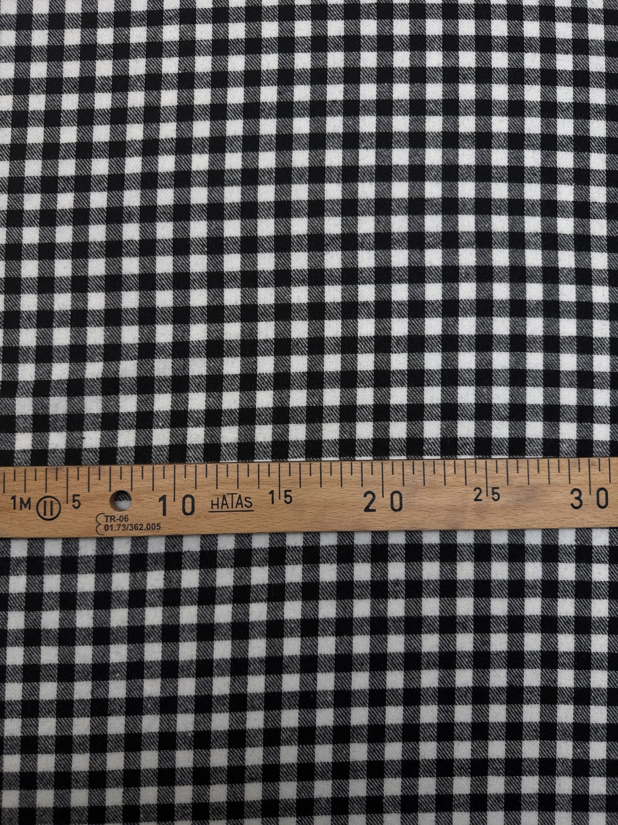 Cotton Flannel Checked Black White