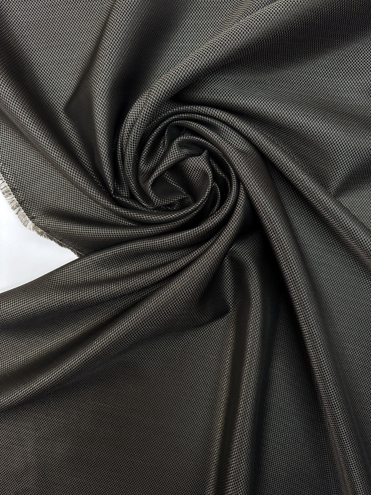 Wool Jacquard Fabric Silver Black