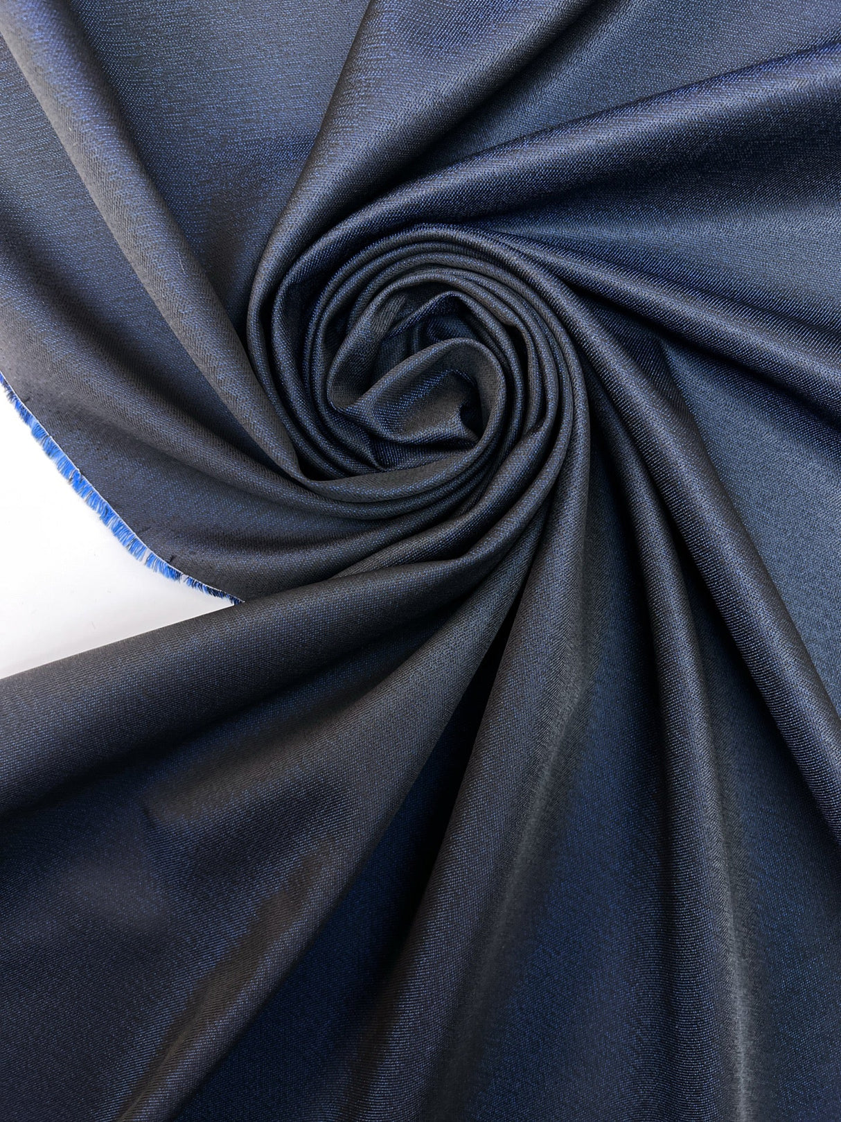 Wool Jacquard Changeant Fabric Blue Black