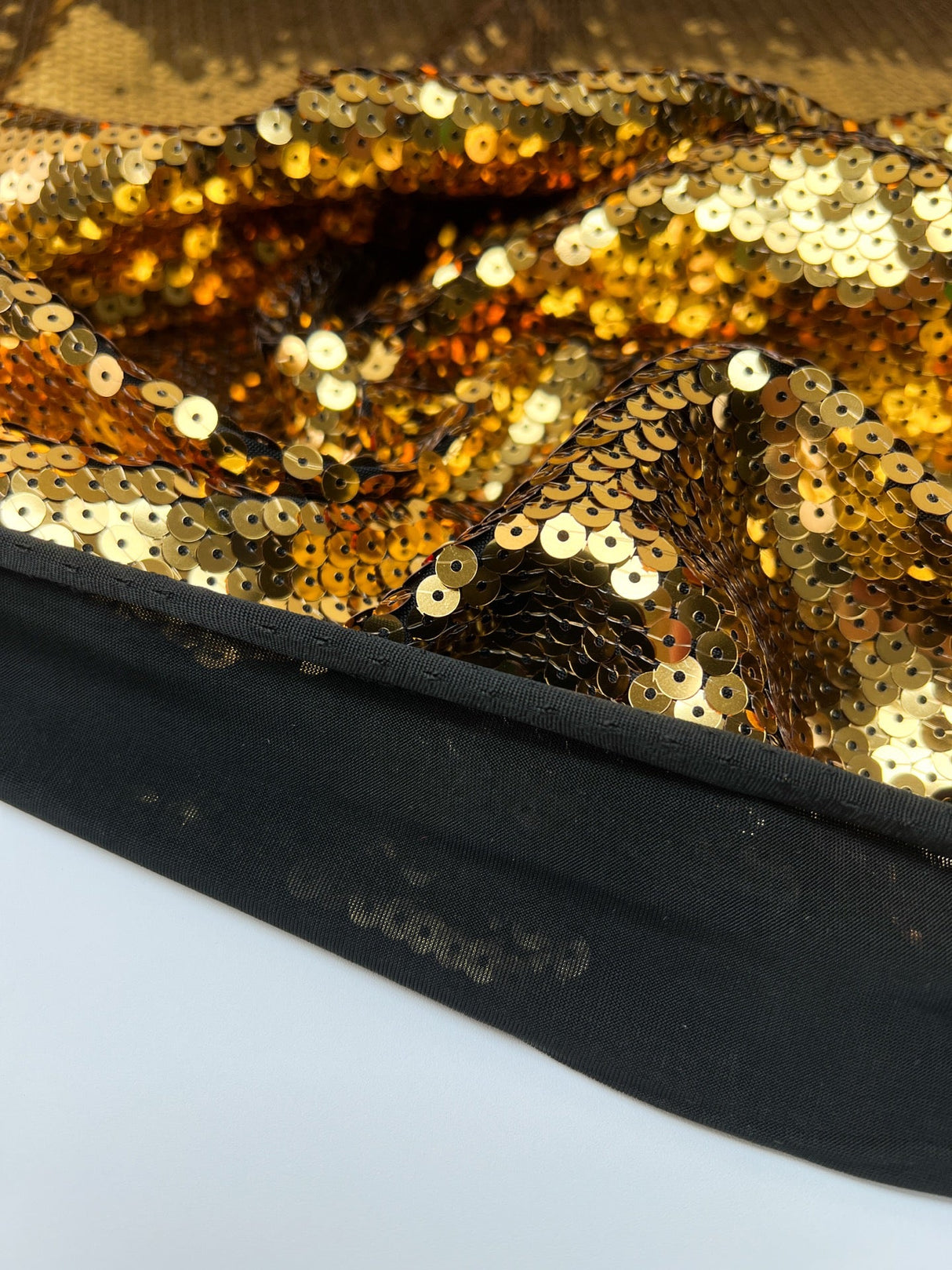 Golden Knitted Polyamide Fabric With Sequins