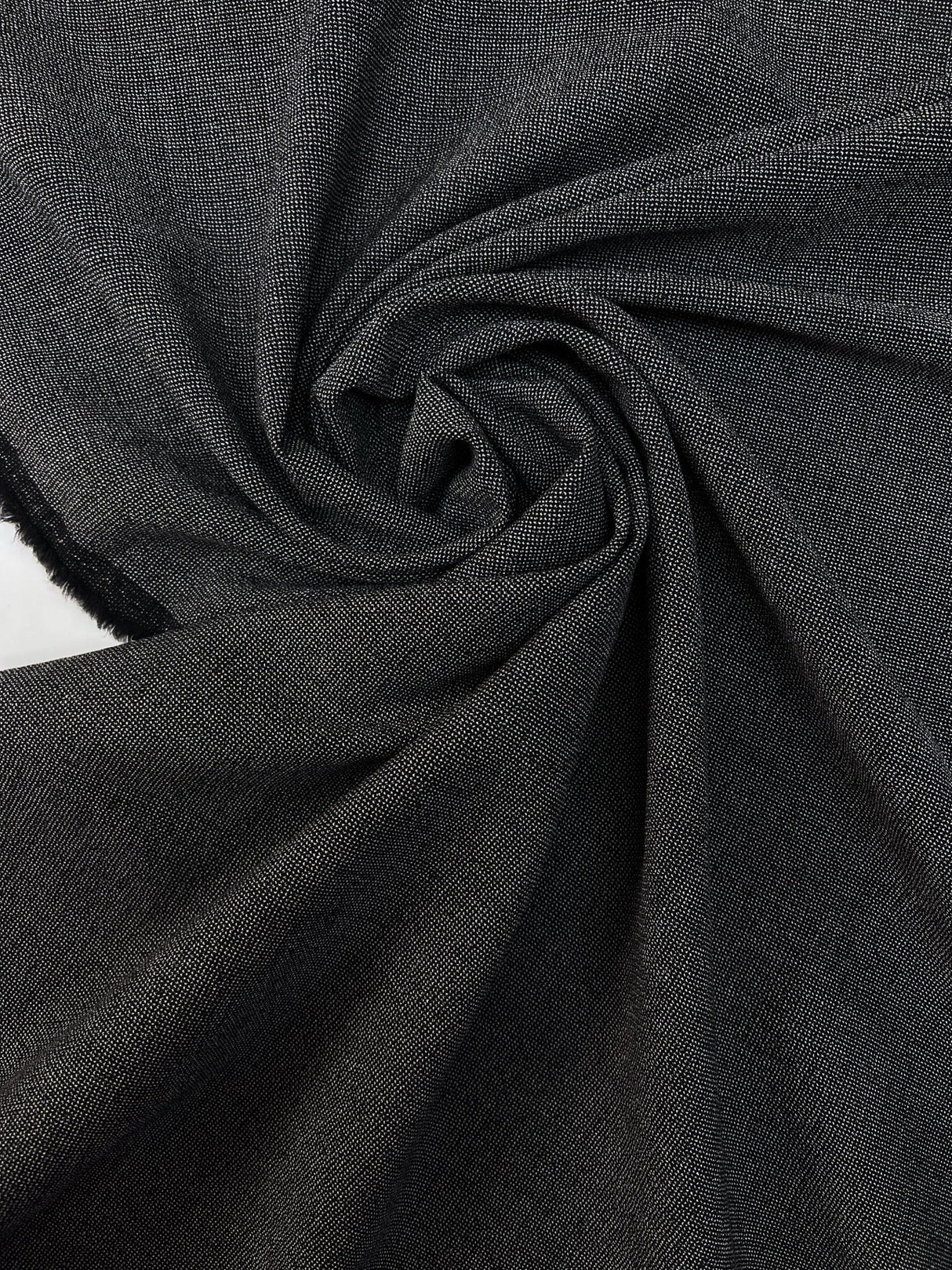 Wool Cotton Suiting Fabric Gray Black