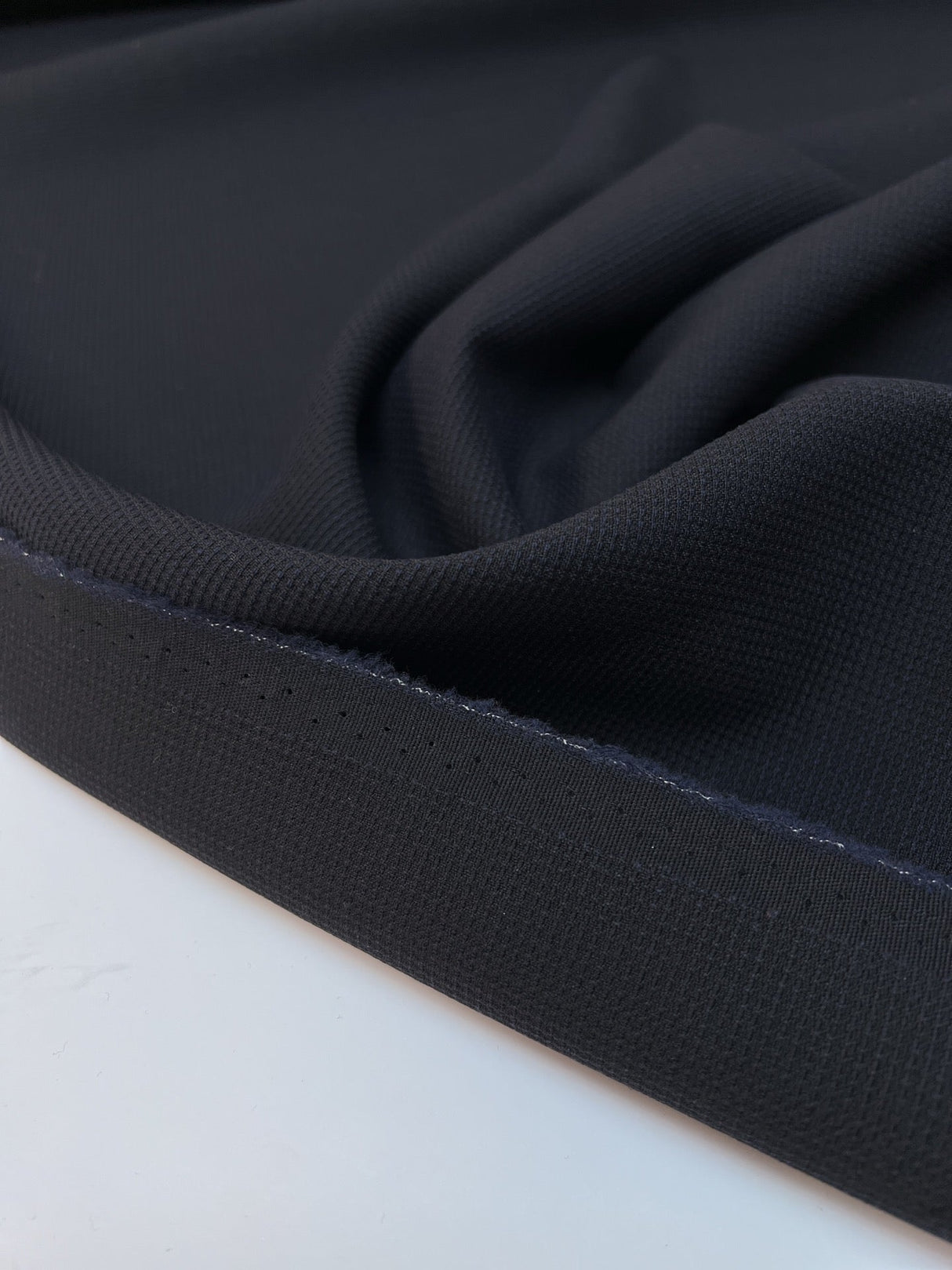 Wool Cotton Fabric Black Blue