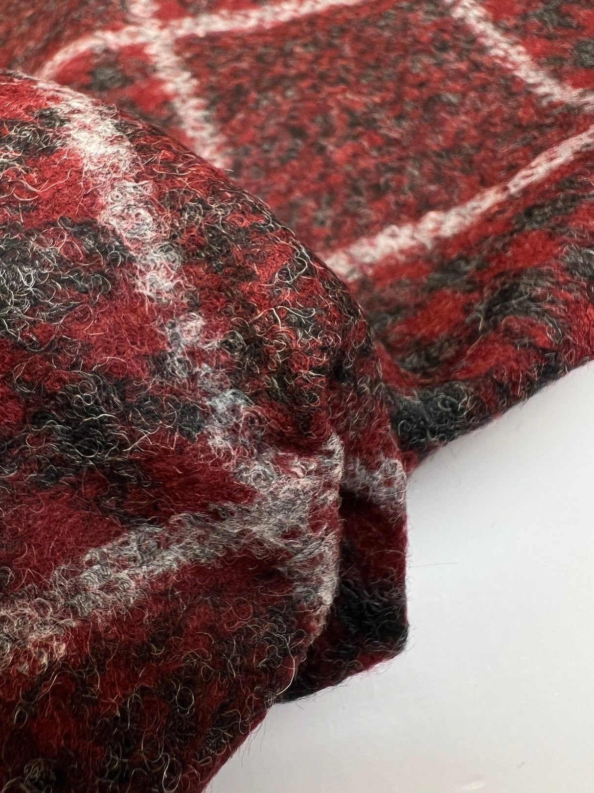 Wool Knitted Checked Fabric