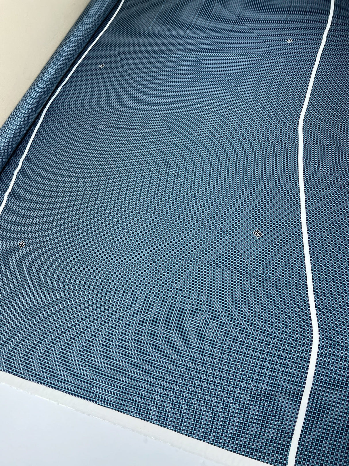 Silk Twill Printed Shades Of Blue