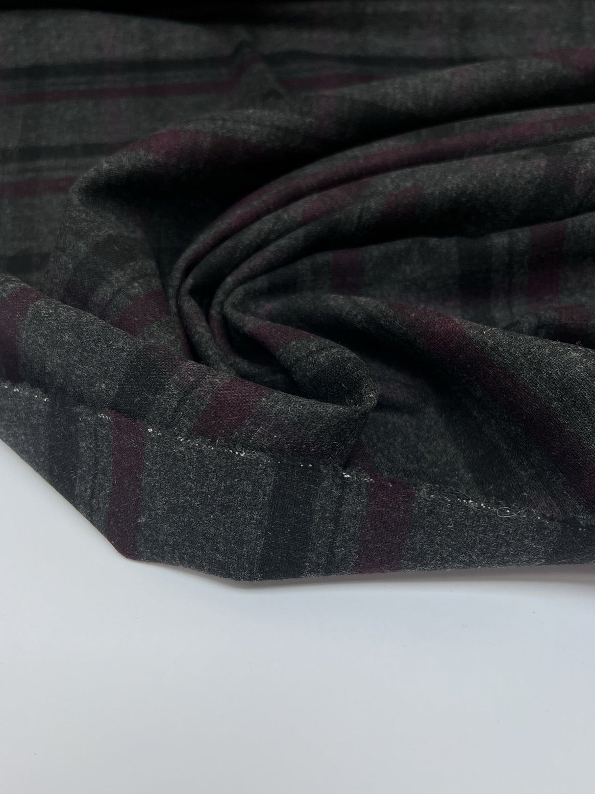 Wool Blend Tweed Multicolour Checked Stripe